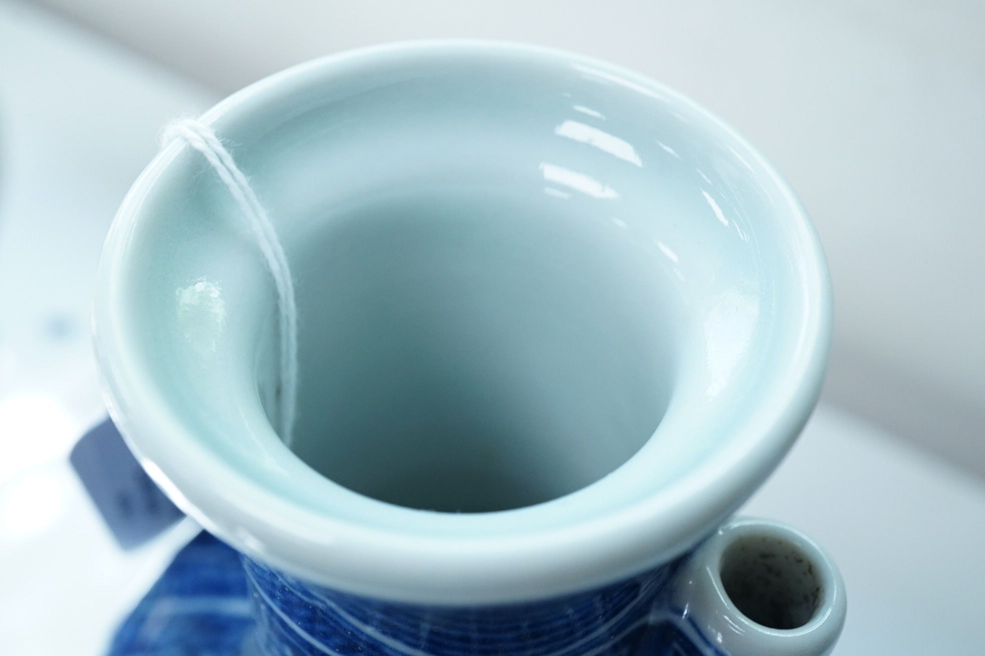 A Chinese blue and white arrow vase, Qianlong mark and of the period (1736-95)